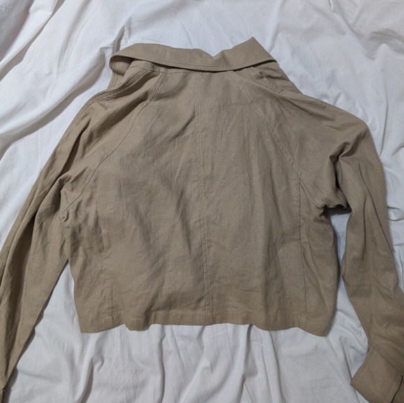 Zara CROPPED LINEN BLEND TRENCH - Picture 9 of 10
